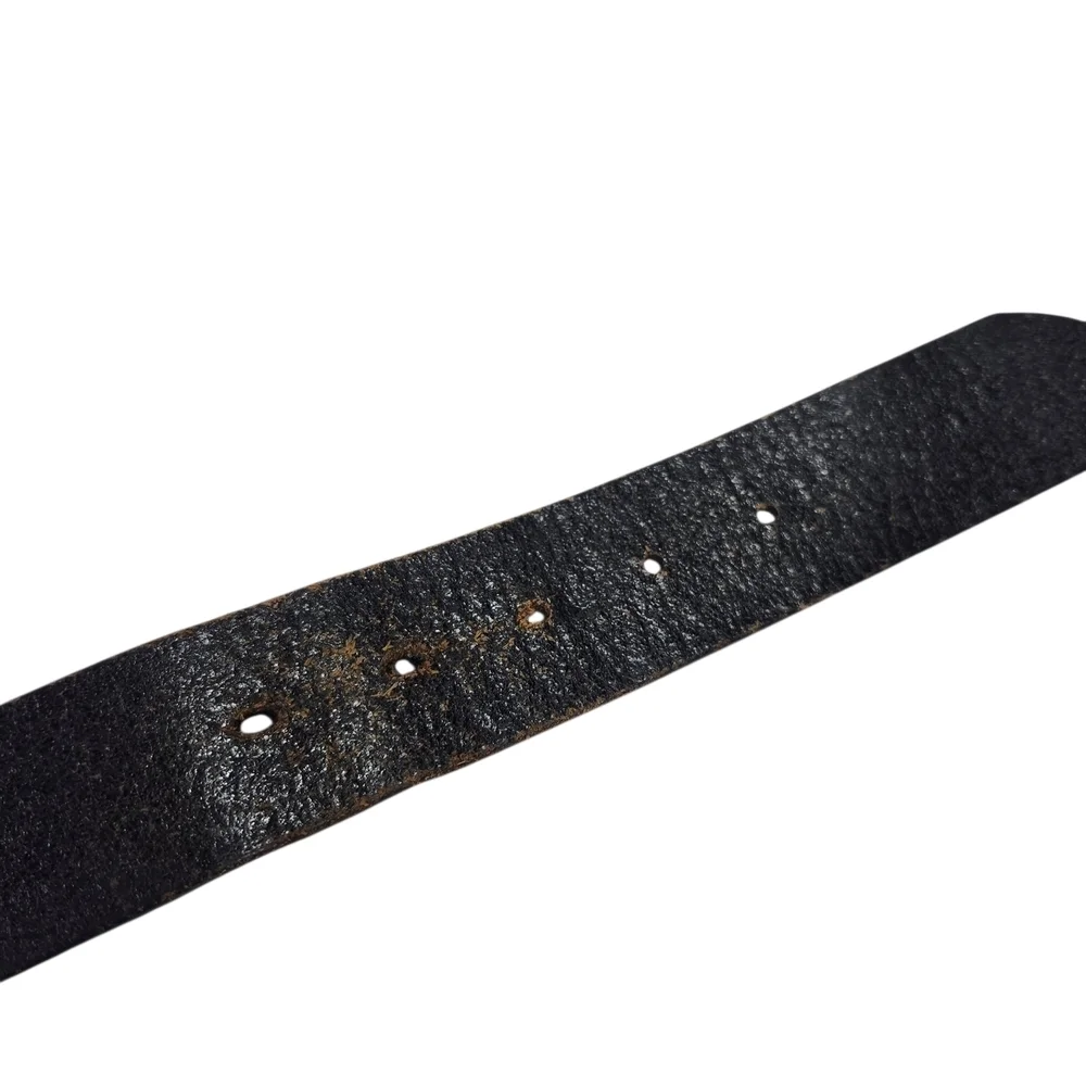 Levi Strauss & Co Leather Belt Size 40 Black Distressed Vintage Style Casual Men